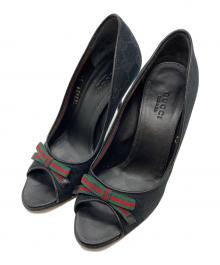 GUCCI（グッチ）の古着「GGキャンバスオープントゥパンプス」｜ブラック