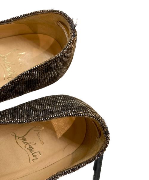 Christian Louboutin（クリスチャン・ルブタン）Christian Louboutin (クリスチャン・ルブタン) レオパードパンプス ゴールド サイズ:22.5の古着・服飾アイテム
