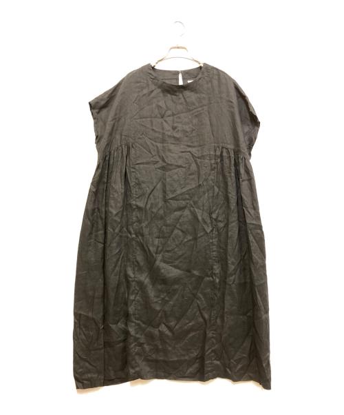 MERCI（メルシー）MERCI (メルシー) リネンブラウスワンピース ブラック サイズ:-の古着・服飾アイテム