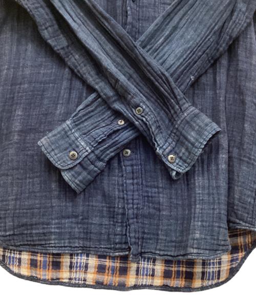 R BY 45rpm（アールバイフォーティファイブアールピーエム）R BY 45rpm (アールバイフォーティファイブアールピーエム) 藍染ガーゼシャツ インディゴ サイズ:4の古着・服飾アイテム