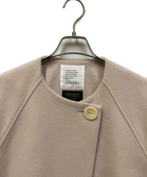 CLOCHE（クロシェ）CLOCHE (クロシェ) ノーカラーウールコート ベージュ サイズ:SIZE 2の古着・服飾アイテム