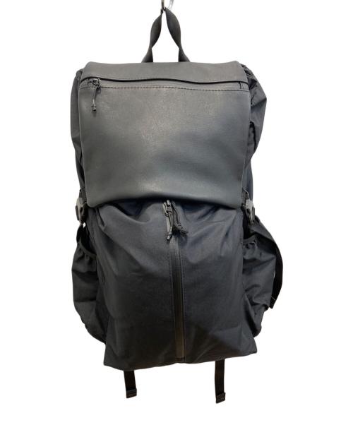 ear PAPILLONNER（イアパピヨネ）ear PAPILLONNER (イアパピヨネ) BURLAP OUTFITTER (バーラップアウトフィッター) 撥水レザーコンビライトリュック ブラックの古着・服飾アイテム
