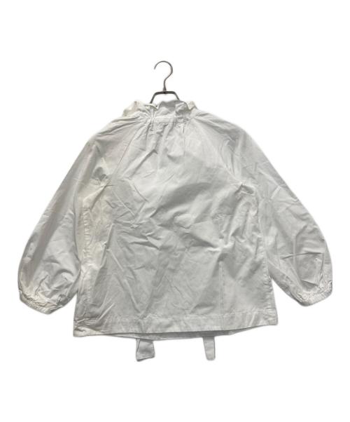 UNITED ARROWS TOKYO（ユナイテッドアローズトウキョウ）UNITED ARROWS TOKYO (ユナイテッドアローズトウキョウ) ギャザーフリルリボンブラウス ホワイト サイズ:SIZE 36の古着・服飾アイテム