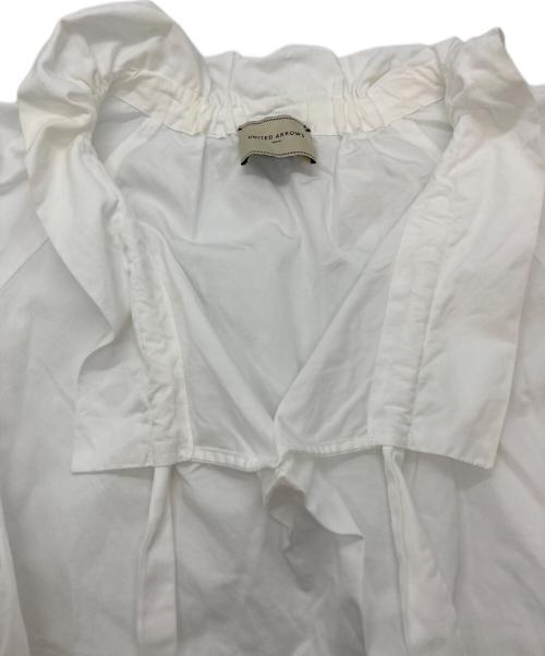 UNITED ARROWS TOKYO（ユナイテッドアローズトウキョウ）UNITED ARROWS TOKYO (ユナイテッドアローズトウキョウ) ギャザーフリルリボンブラウス ホワイト サイズ:SIZE 36の古着・服飾アイテム