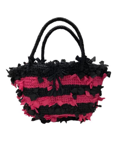 me ISSEY MIYAKE（ミーイッセイ ミヤケ）me ISSEY MIYAKE (ミーイッセイ ミヤケ) トートバッグ ブラック×ピンクの古着・服飾アイテム