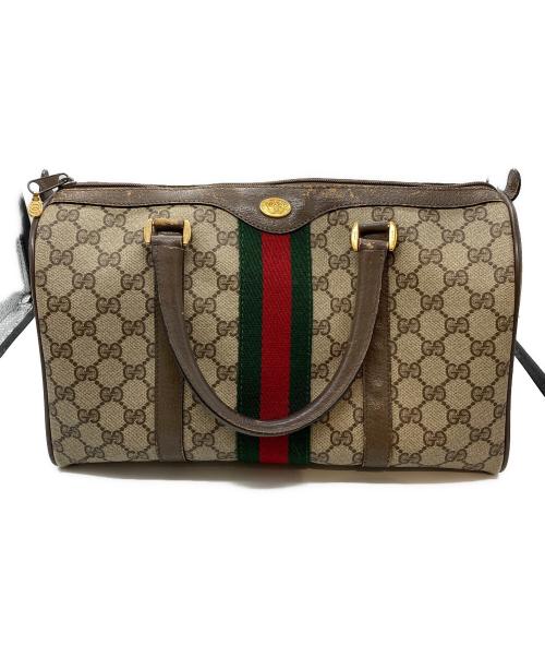 GUCCI（グッチ）GUCCI (グッチ) GGシェリーラインボストンバッグ ベージュの古着・服飾アイテム