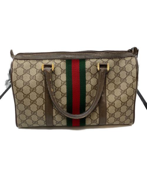 GUCCI（グッチ）GUCCI (グッチ) GGシェリーラインボストンバッグ ベージュの古着・服飾アイテム