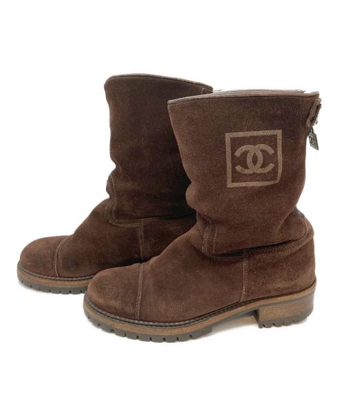 CHANEL（シャネル）CHANEL (シャネル) ココマークムートンブーツ ブラウン サイズ:37の古着・服飾アイテム