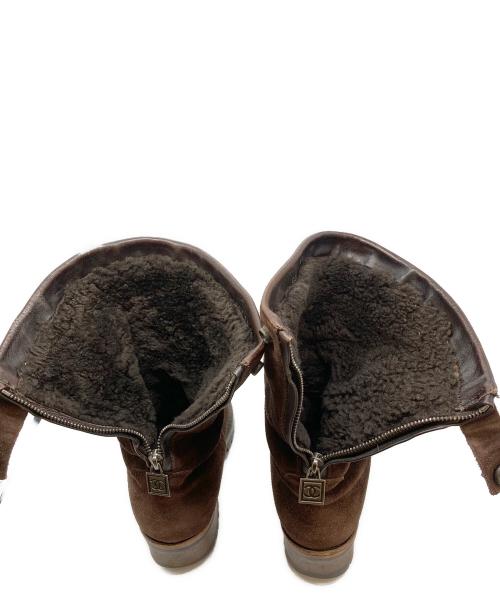 CHANEL（シャネル）CHANEL (シャネル) ココマークムートンブーツ ブラウン サイズ:37の古着・服飾アイテム