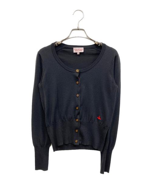Vivienne Westwood RED LABEL（ヴィヴィアンウエストウッドレッドレーベル）Vivienne Westwood RED LABEL (ヴィヴィアンウエストウッドレッドレーベル) オーブ刺繍ニットカーディガン ネイビー サイズ:SIZE 2の古着・服飾アイテム