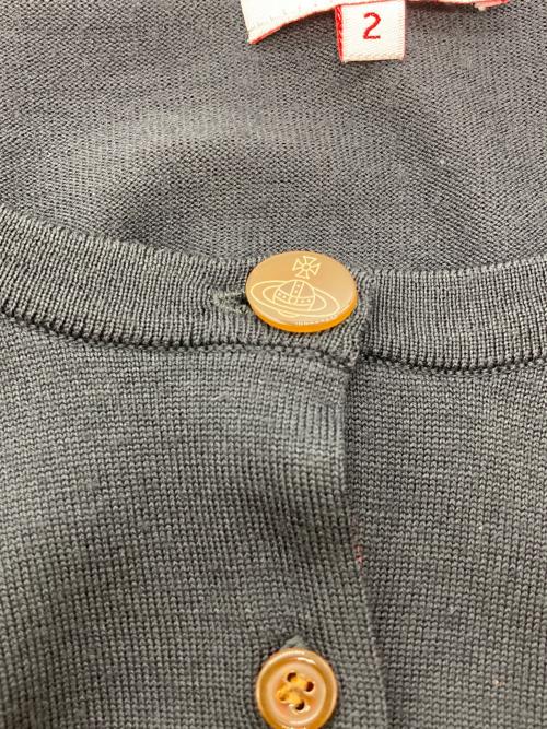 Vivienne Westwood RED LABEL（ヴィヴィアンウエストウッドレッドレーベル）Vivienne Westwood RED LABEL (ヴィヴィアンウエストウッドレッドレーベル) オーブ刺繍ニットカーディガン ネイビー サイズ:SIZE 2の古着・服飾アイテム