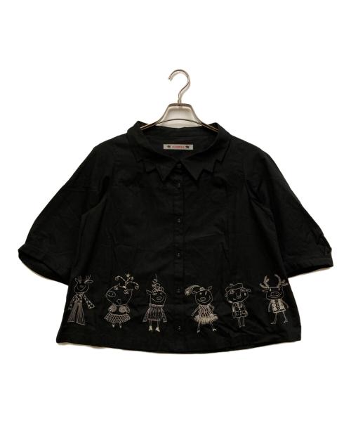 OLLEBOREBLA（アルベロベロ）OLLEBOREBLA (アルベロベロ) ブタさん刺繍シャツ ブラック サイズ:表記なしの古着・服飾アイテム