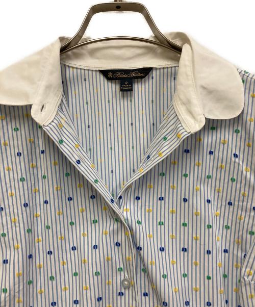 BROOKS BROTHERS（ブルックスブラザーズ）BROOKS BROTHERS (ブルックスブラザーズ) ストライプシャツワンピース ホワイト×ブルー サイズ:SIZE 2の古着・服飾アイテム
