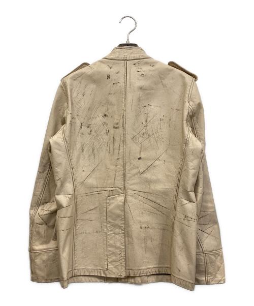 Yves Saint Laurent（イヴサンローラン）Yves Saint Laurent (イヴサンローラン) カーフレザーサファリジャケット ベージュ サイズ:SIZE 46の古着・服飾アイテム