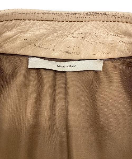 Yves Saint Laurent（イヴサンローラン）Yves Saint Laurent (イヴサンローラン) カーフレザーサファリジャケット ベージュ サイズ:SIZE 46の古着・服飾アイテム