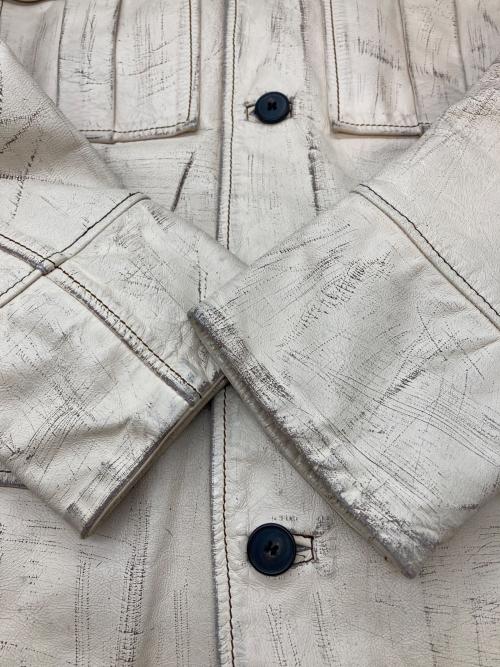 Yves Saint Laurent（イヴサンローラン）Yves Saint Laurent (イヴサンローラン) カーフレザーサファリジャケット ベージュ サイズ:SIZE 46の古着・服飾アイテム