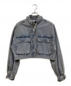 CONES BOSSコーンズボス）の古着「袖ボリュームショート丈デニムジャケット」｜スカイブルー