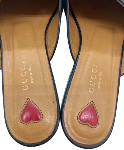 GUCCI（グッチ）GUCCI (グッチ) プリンスタウン シェリーライン ダブルG ミュールサンダル ブラック サイズ:SIZE 37の古着・服飾アイテム