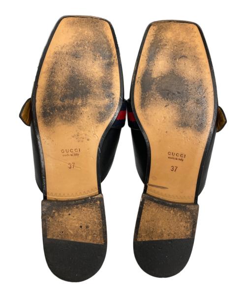 GUCCI（グッチ）GUCCI (グッチ) プリンスタウン シェリーライン ダブルG ミュールサンダル ブラック サイズ:SIZE 37の古着・服飾アイテム