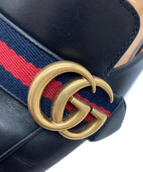 GUCCI（グッチ）GUCCI (グッチ) プリンスタウン シェリーライン ダブルG ミュールサンダル ブラック サイズ:SIZE 37の古着・服飾アイテム