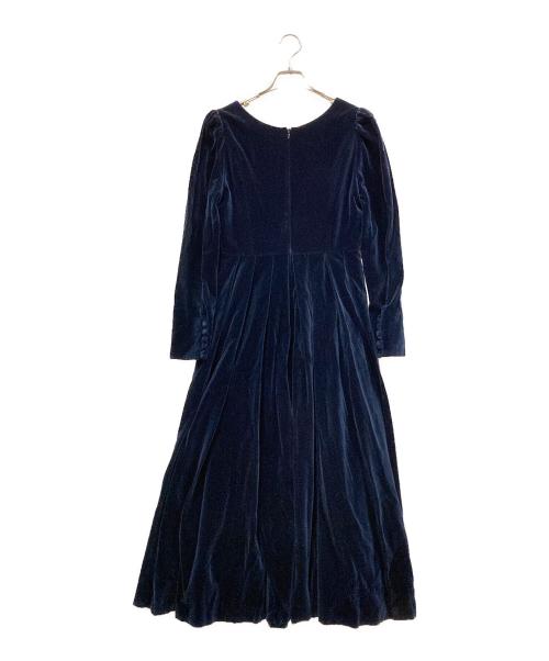 LAURA ASHLEY（ローラ アシュレイ）LAURA ASHLEY (ローラ アシュレイ) ベロアワンピース ネイビー サイズ:SIZE 9ARの古着・服飾アイテム