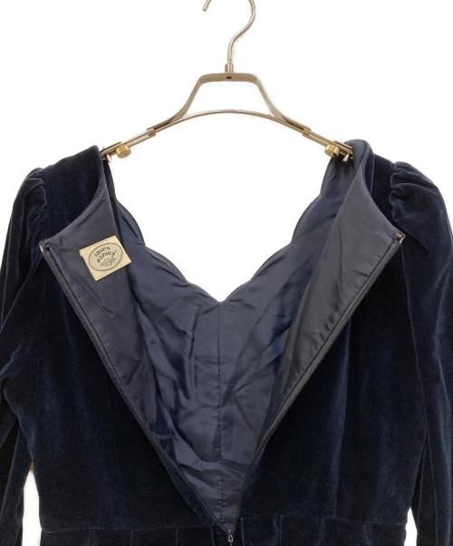 LAURA ASHLEY（ローラ アシュレイ）LAURA ASHLEY (ローラ アシュレイ) ベロアワンピース ネイビー サイズ:SIZE 9ARの古着・服飾アイテム