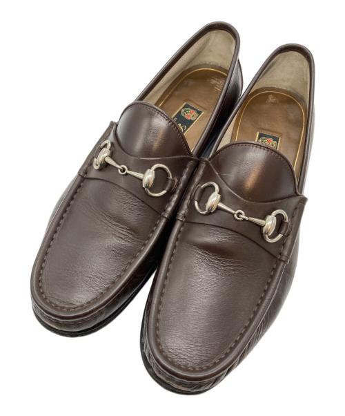 GUCCI（グッチ）GUCCI (グッチ) ホースビットローファー ブラウン サイズ:81.5の古着・服飾アイテム