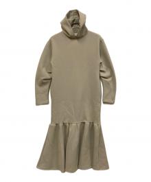 emmi atelier（エミアトリエ）の古着「ダンボールフーディーワンピース」｜グリーン