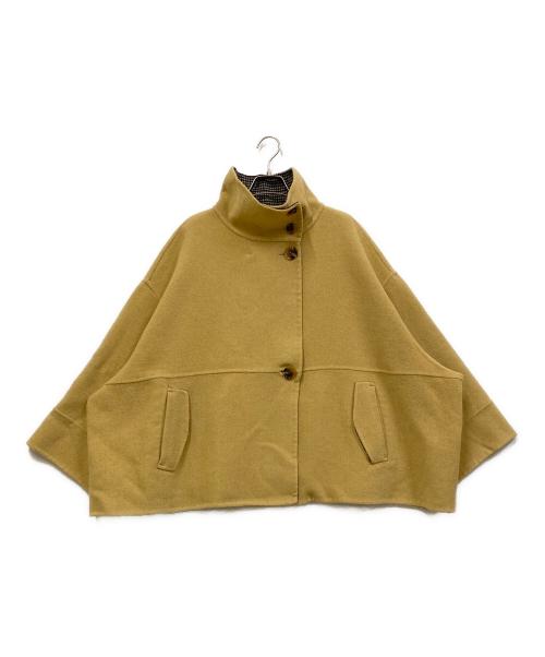 SHIPS any（シップスエニィ）SHIPS any (シップスエニィ) リバースタンドカラーポンチョショートコート イエロー サイズ:　の古着・服飾アイテム