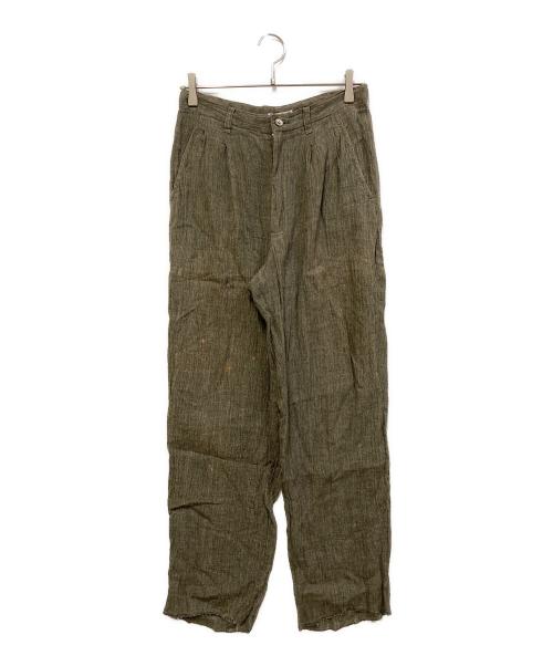 ISSEY MIYAKE（イッセイミヤケ）ISSEY MIYAKE (イッセイミヤケ) リネンパンツ カーキ サイズ:SIZE Sの古着・服飾アイテム
