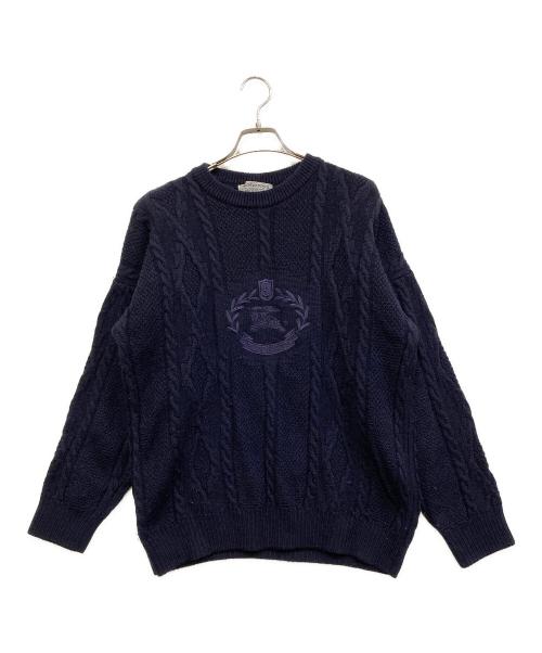 Burberry's（バーバリー）Burberry's (バーバリーズ) ロゴニット ネイビー サイズ:SIZE L (UK 40)の古着・服飾アイテム