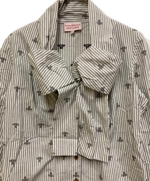 Vivienne Westwood RED LABEL（ヴィヴィアンウエストウッドレッドレーベル）Vivienne Westwood RED LABEL (ヴィヴィアンウエストウッドレッドレーベル) リボンシャツ グレー サイズ:SIZE Mの古着・服飾アイテム