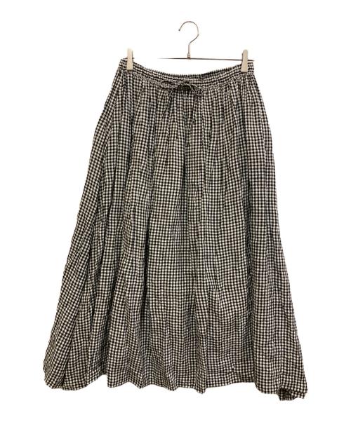 SOIL（ソイル）SOIL (ソイル) リネンスカート ホワイト×ブラック サイズ:2の古着・服飾アイテム