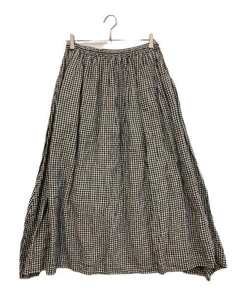 SOIL（ソイル）SOIL (ソイル) リネンスカート ホワイト×ブラック サイズ:2の古着・服飾アイテム