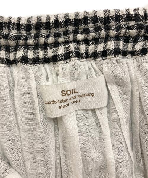 SOIL（ソイル）SOIL (ソイル) リネンスカート ホワイト×ブラック サイズ:2の古着・服飾アイテム