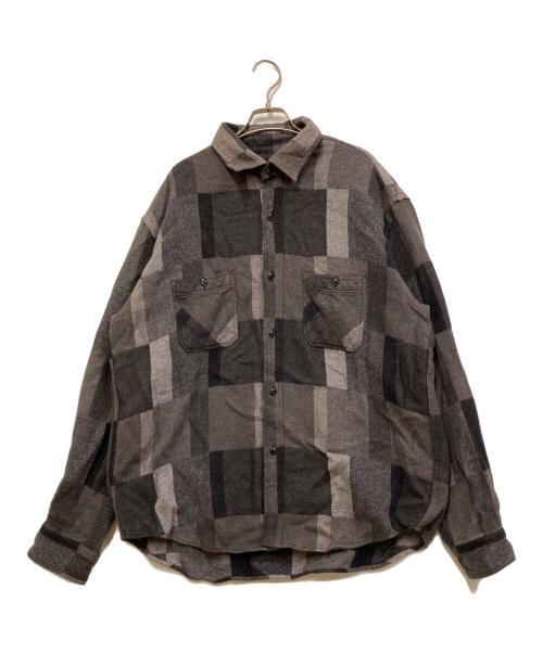 SUGAR CANE（シュガーケーン）SUGAR CANE (シュガーケーン) グラデーションパッチワーク ワークシャツ ブラック サイズ:SIZE XLの古着・服飾アイテム