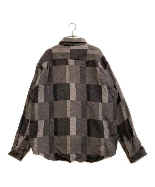 SUGAR CANE（シュガーケーン）SUGAR CANE (シュガーケーン) グラデーションパッチワーク ワークシャツ ブラック サイズ:SIZE XLの古着・服飾アイテム