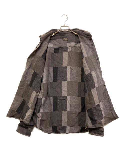 SUGAR CANE（シュガーケーン）SUGAR CANE (シュガーケーン) グラデーションパッチワーク ワークシャツ ブラック サイズ:SIZE XLの古着・服飾アイテム