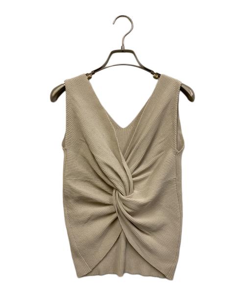 ESTNATION（エストネーション）ESTNATION (エストネーション) バッククロスノースリーブリブニット ベージュ サイズ:SIZE Freeの古着・服飾アイテム