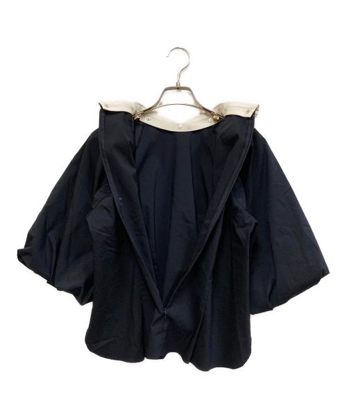 DRESSTERIOR（ドレステリア）DRESSTERIOR (ドレステリア) バルーンスリーブショートブラウス ネイビー サイズ:SIZE 36の古着・服飾アイテム