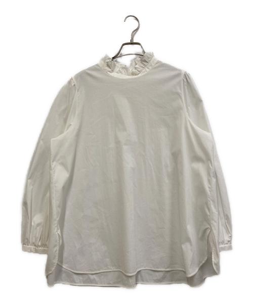 KUMIKYOKU（クミキョク）KUMIKYOKU (クミキョク) スタンドフリルTEEブラウス ホワイト サイズ:SIZE 7の古着・服飾アイテム