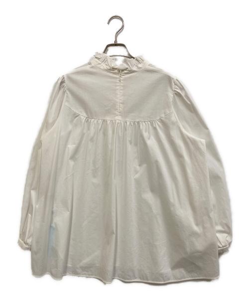 KUMIKYOKU（クミキョク）KUMIKYOKU (クミキョク) スタンドフリルTEEブラウス ホワイト サイズ:SIZE 7の古着・服飾アイテム