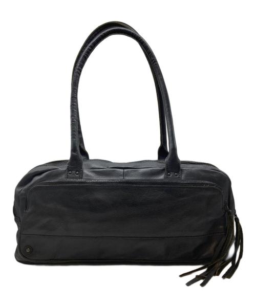 Y's（ワイズ）Y's (ワイズ) レザーハンドバッグ ブラックの古着・服飾アイテム