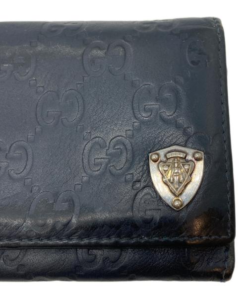 GUCCI（グッチ）GUCCI (グッチ) 長財布 ネイビーの古着・服飾アイテム