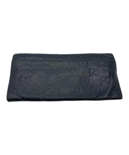 GUCCI（グッチ）GUCCI (グッチ) 長財布 ネイビーの古着・服飾アイテム
