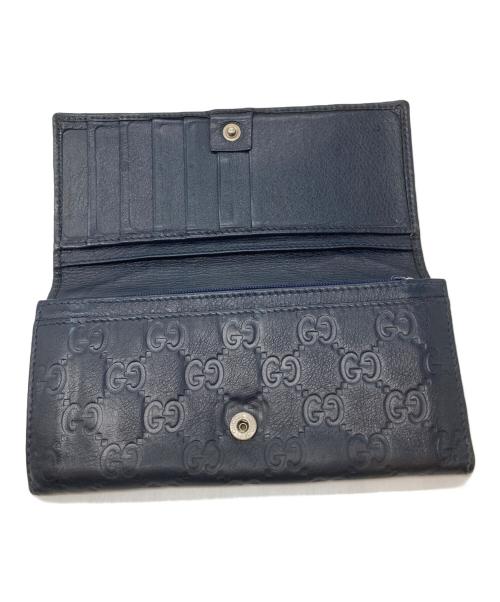 GUCCI（グッチ）GUCCI (グッチ) 長財布 ネイビーの古着・服飾アイテム