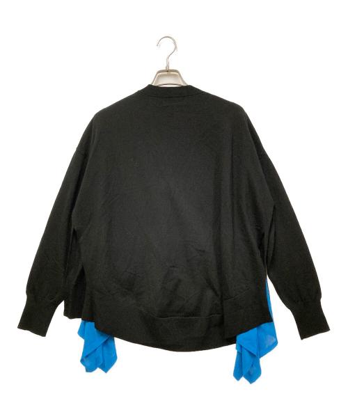 HeRIN.CYE（ヘリンドットサイ）HeRIN.CYE (ヘリンドットサイ) Frill knit cardigan ブラック×ブルー サイズ:FREEの古着・服飾アイテム