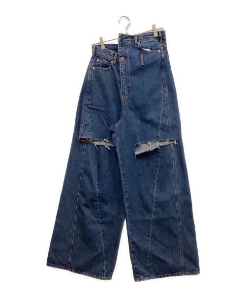 MAISON SPECIAL（メゾンスペシャル）MAISON SPECIAL (メゾンスペシャル) ターンバックウエストワイドデニム ブルー サイズ:SIZE　38の古着・服飾アイテム