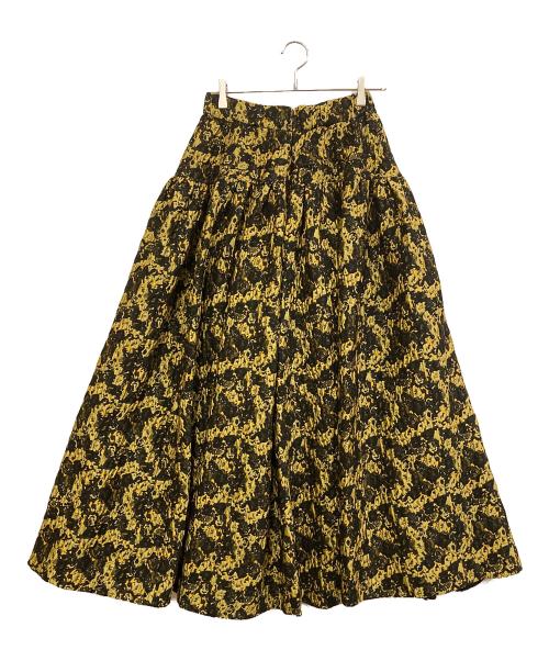 MAISON SPECIAL（メゾンスペシャル）MAISON SPECIAL (メゾンスペシャル) Floral Pattern Jacquard Voluminous Skirt イエロー サイズ:SIZE Freeの古着・服飾アイテム