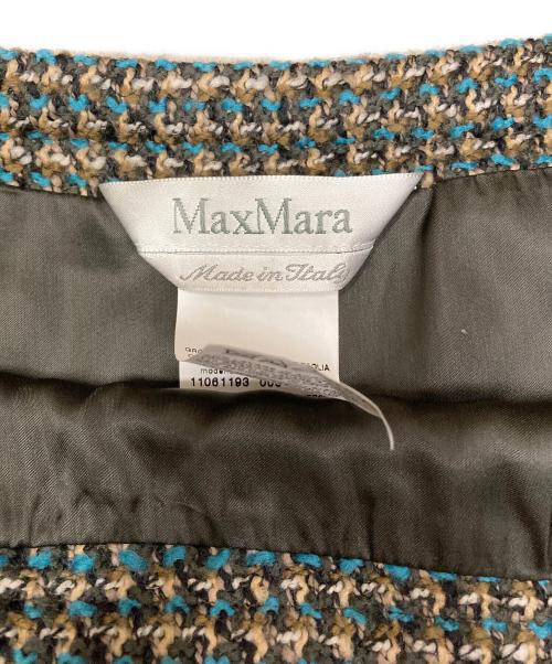 MaxMara（マックスマーラ）MaxMara (マックスマーラ) ツイードセットアップ カーキ サイズ:SIZE 38(スカート36)の古着・服飾アイテム